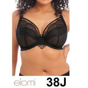 Women's Elomi Priya Plunge Bra Sexy Black Size 38J